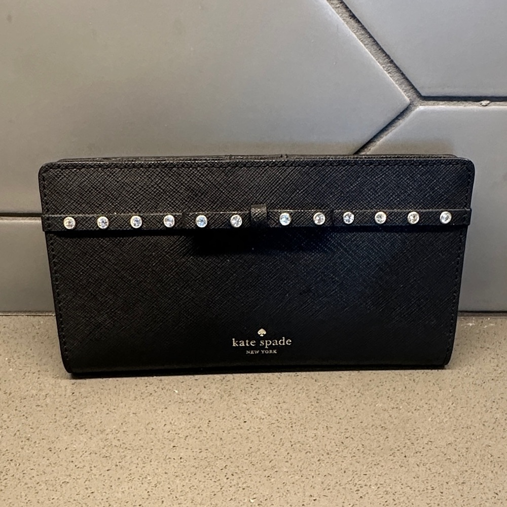Kate Spade Black wallet with Crystal Accents